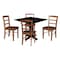 International Concepts 36 in. Solid Wood Square Dual Drop Leaf Dining Table with 4 Chairs in Black/Distressed Oak K46-36SDP-C42-2-4 - alternate 1